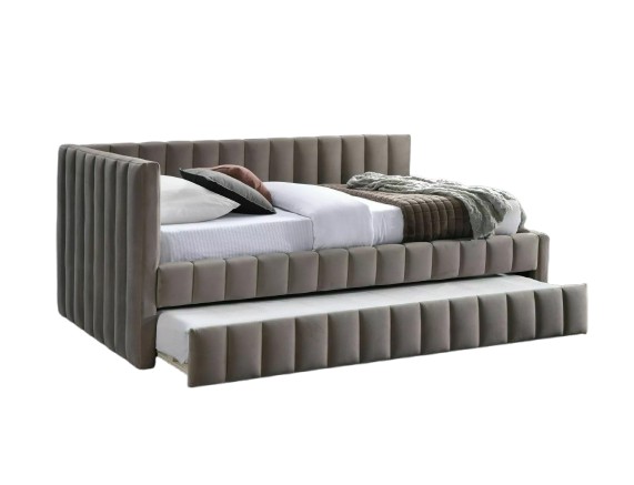 Кровать SIGNAL ALFIE Velvet Bluvel 40 темно-бежевый, 120/200