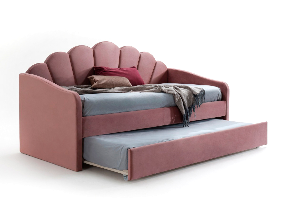 Кровать SIGNAL BELLA Velvet Bluvel 52 античный розовый 90/200