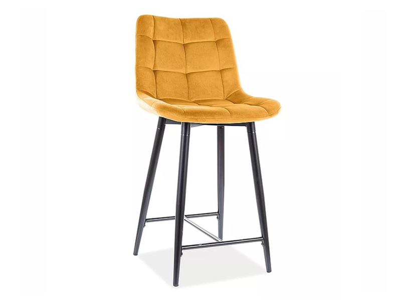 Стул барный SIGNAL CHIC H-2 Velvet Bluvel 68 карри/черный мат